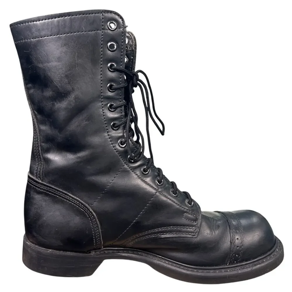 Vintage Double H 975 Black Leather Combat Jump Boots Size US 8.5 E